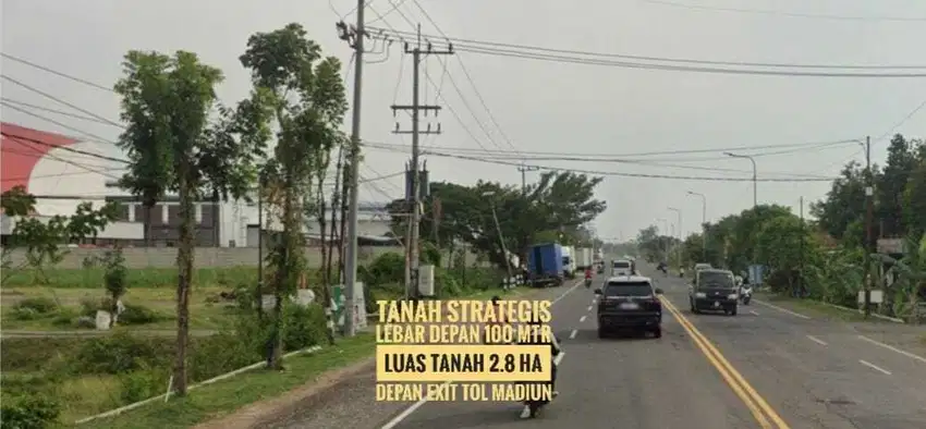 Tanah Baguss LD 100 mtr, Dpn Exit TOL Dumpil MADIUN