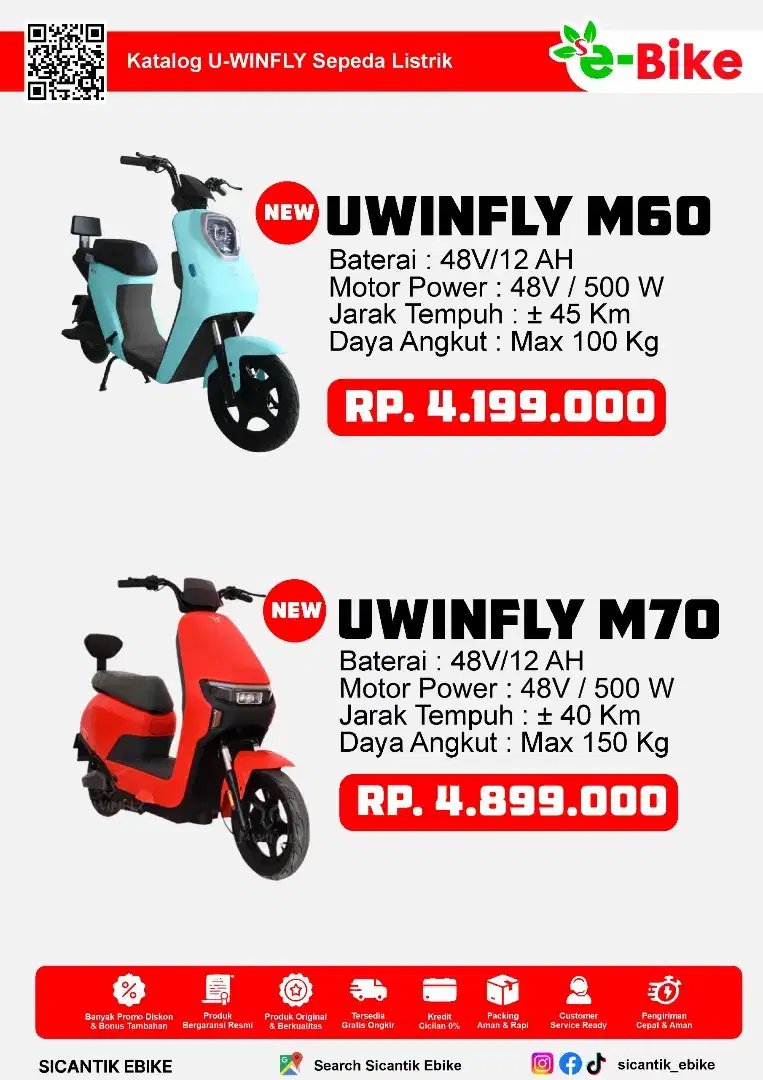 SEPEDA LISTRIK UWNFLY M60,M70