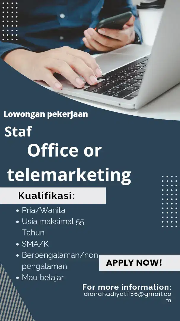 DIBUTUHKAN SEGERA MARKETING DAN TELEMARKETING