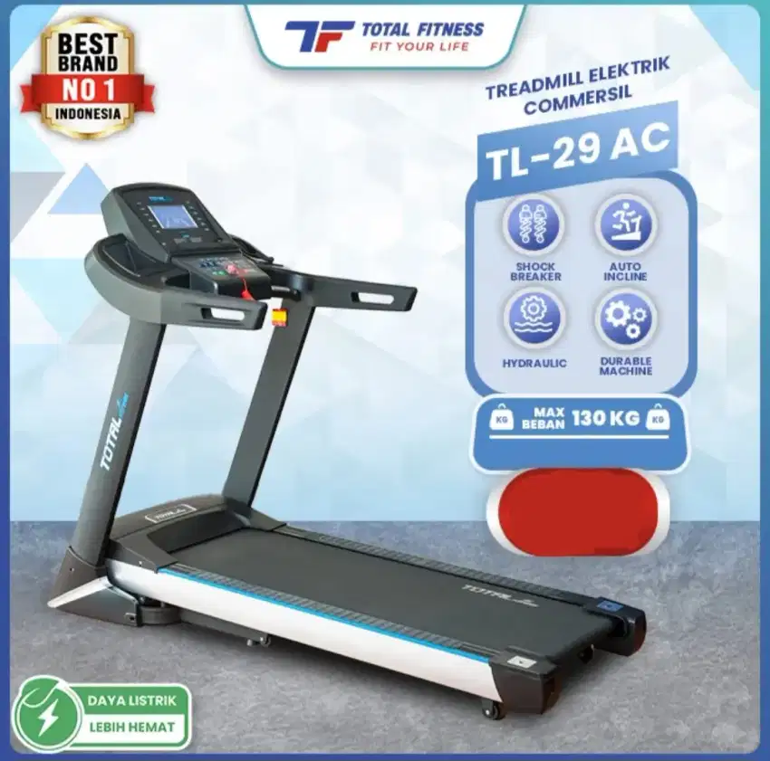 Treadmill Elektrik TL-29 AC Total Fitness (Bonus Magnetic Bike)