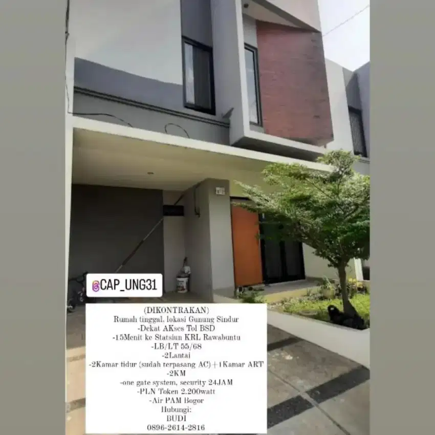 Di Sewa rumah Deket BSD