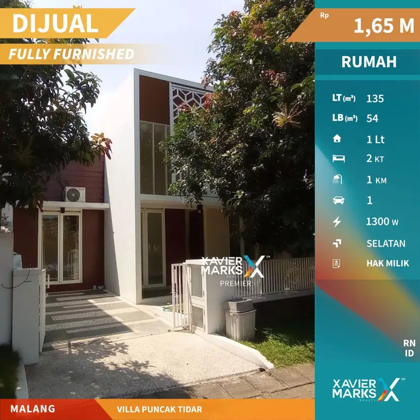 Dijual Rumah Minimalis Modern Furnish di Villa Puncak Tidar Malang