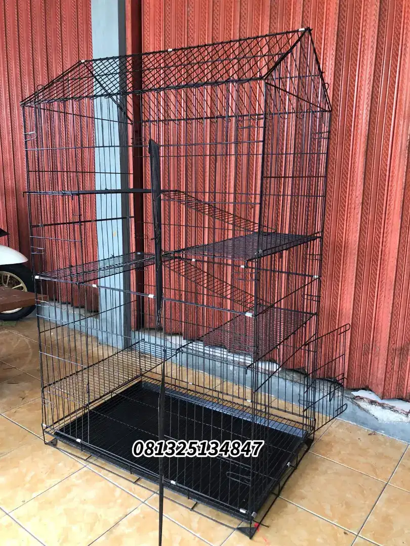 Kandang Kucing Tingkat 5 Bentuk Rumah