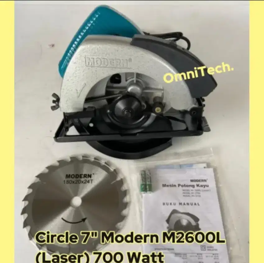 Mesin Circle Circular Saw Potong Kayu Modern 180mm 7 M2600 L Laser