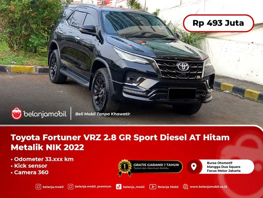 [KICKSENSOR] Toyota Fortuner VRZ 2.8 GR Sport NIK 2022 Pemakaian 2023