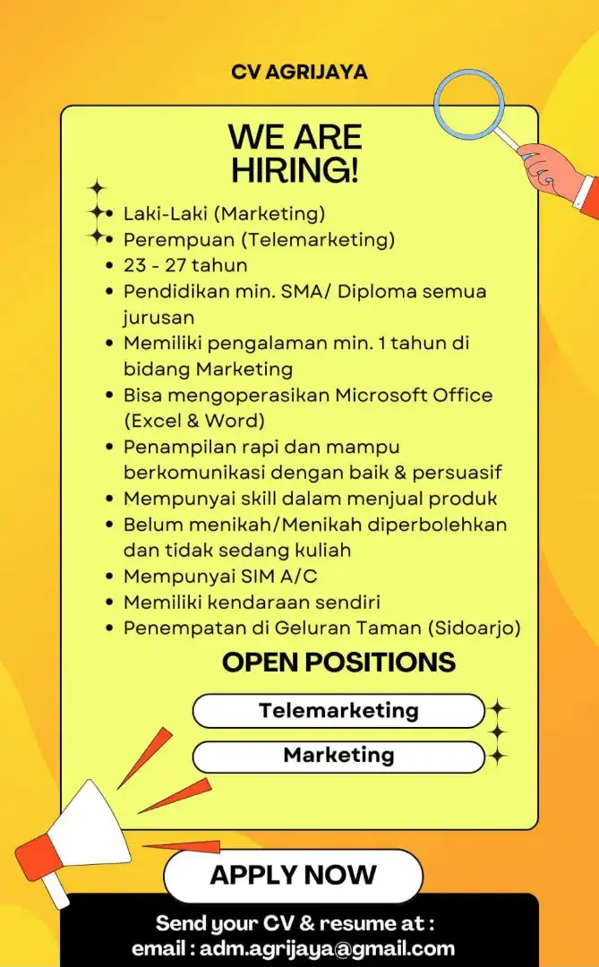 LOWONGAN MARKETING