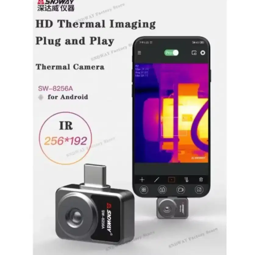 SNDWAY Infrared Thermal Imager Night Vision Android USB C SW-8256A