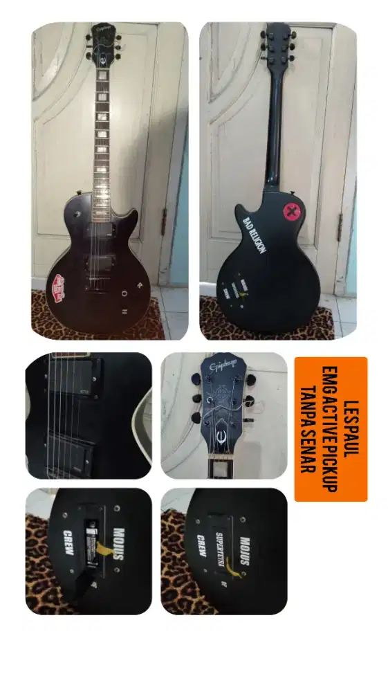 Epiphone custom les paul black emg pickup