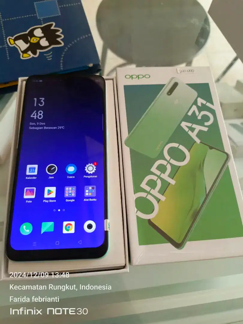 Oppo A31 6/128gb bekas fullset normal bisa TT