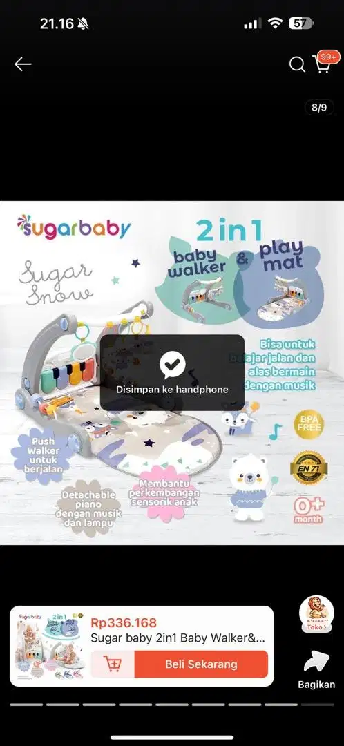 Sugar baby 2in1 playmat &baby walker/push walker