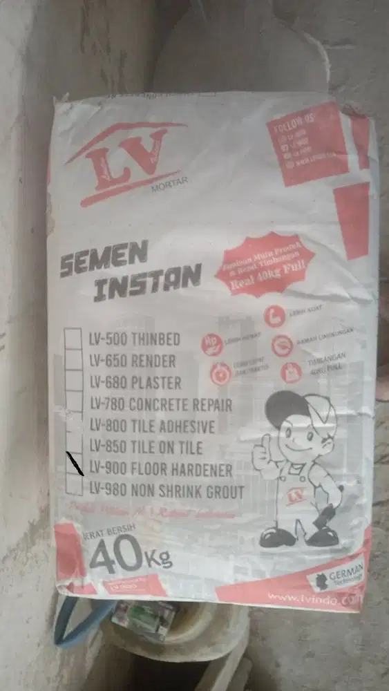 PENGERAS LANTAI FLOOR HARDENER LV MORTAR LV-900@40KG (SEMEN INSTANT)