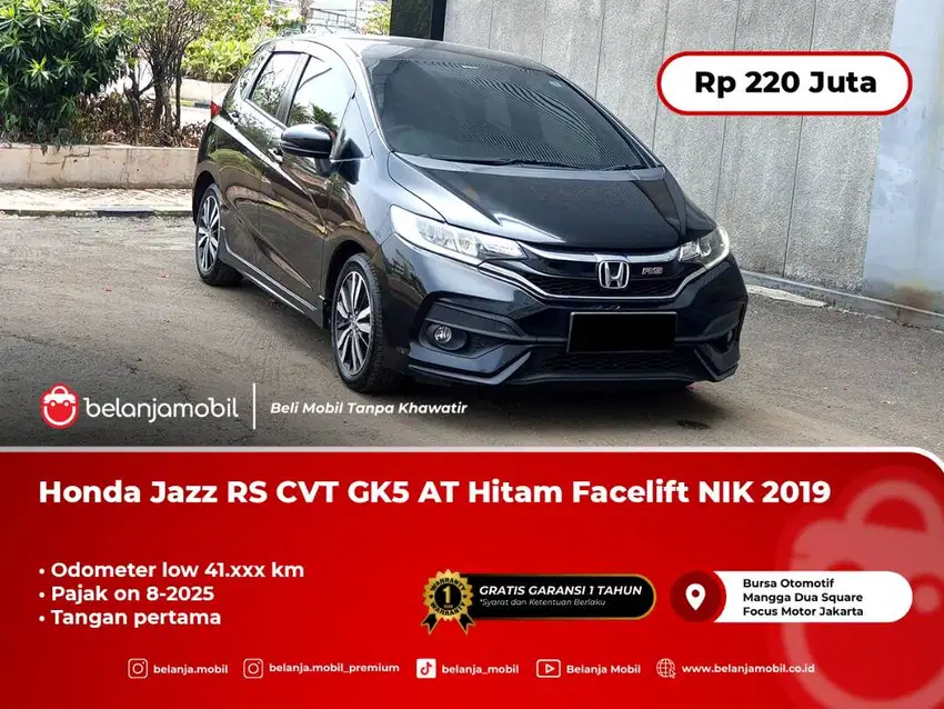 [ LOW KM ] Honda Jazz RS CVT GK5 AT Hitam Facelift NIK 2019/2020