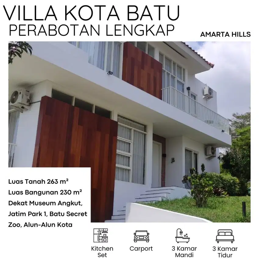 Villa Dijuaal Murah Kota Batu Full Furnish Area Hotel Amarta Hills