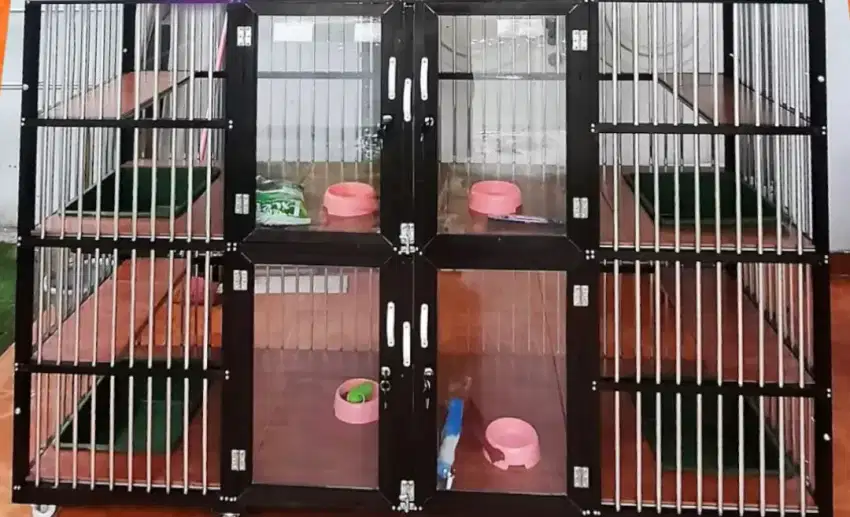 KANDANG KUCING 4 PINTU ALUMUNIUM