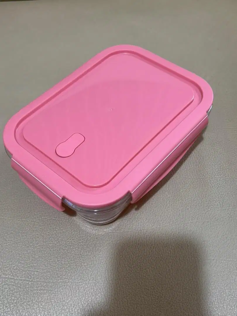 Mealbox kaca kotak makan tahan panas bekal | NEW | PINK