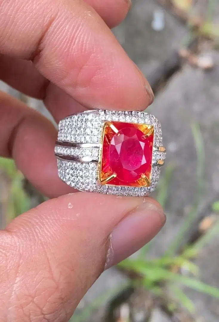 Cincin ruby HC + ring perak