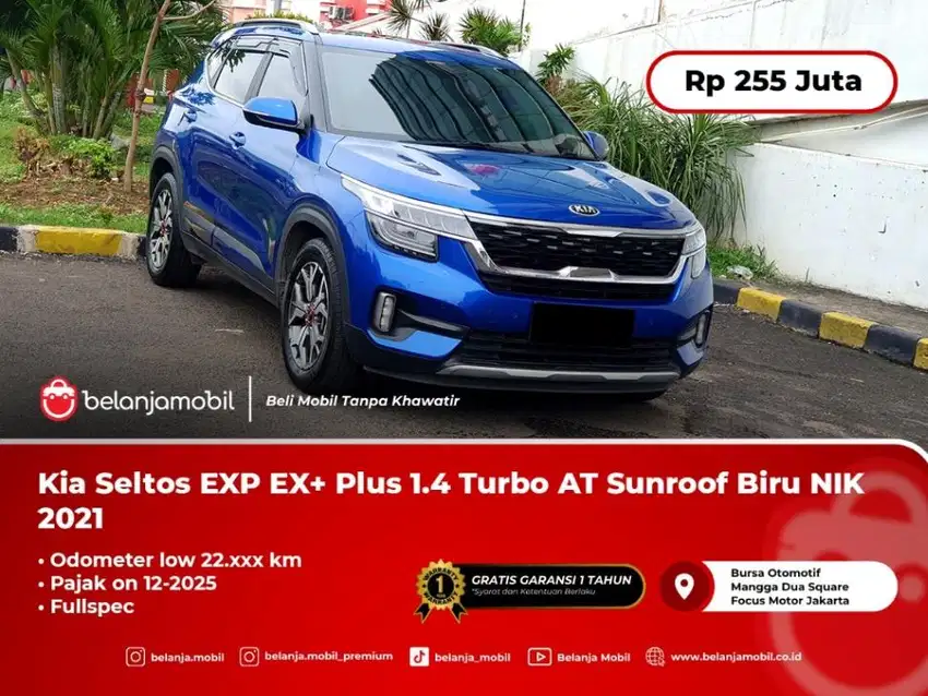 [KM 22RB] Kia Seltos EXP EX+ Plus Fullspec 1.4 Turbo AT Biru 2021/2022