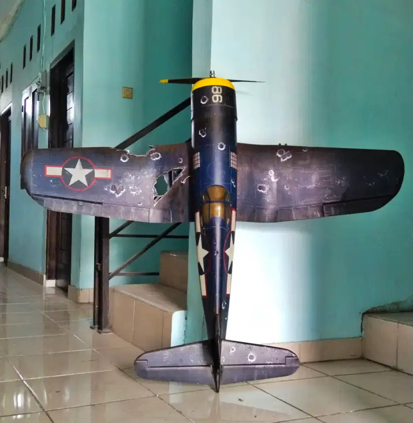 Pesawat RC 1.5 meter corsair US navy pabrikan lawas vintage antik