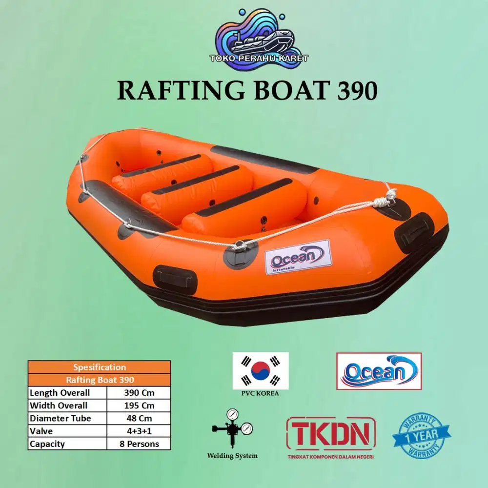 Perahu Karet Rafting OCEAN 390 Kapasitas 8 Persons, Perekatan Welding