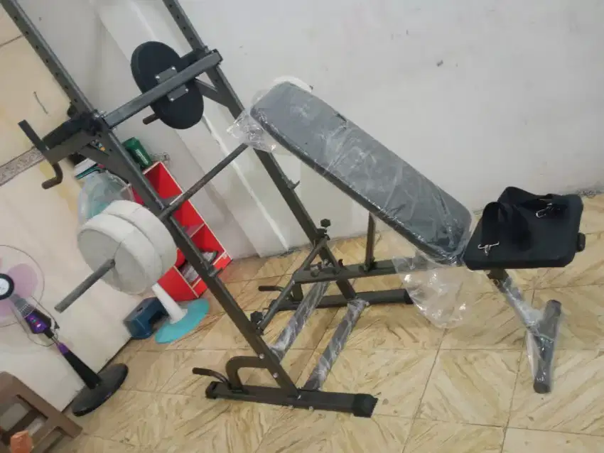 Home gym 2 sisi.Bench Press/Shoulder/Squad/Back/sixpack.Mulus.Murah