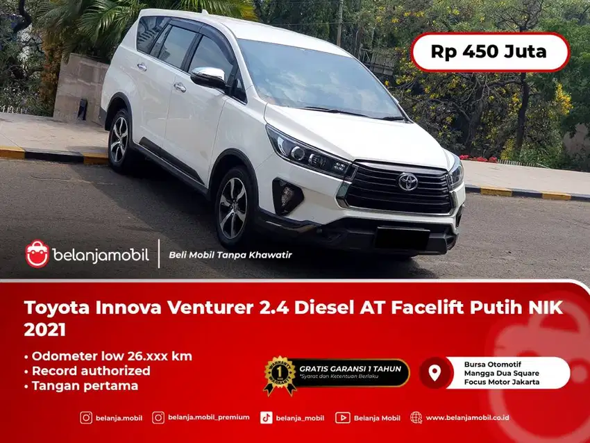 [ LOW KM 26RB ] Toyota Innova Venturer 2.4 Diesel AT Putih 2021/2022