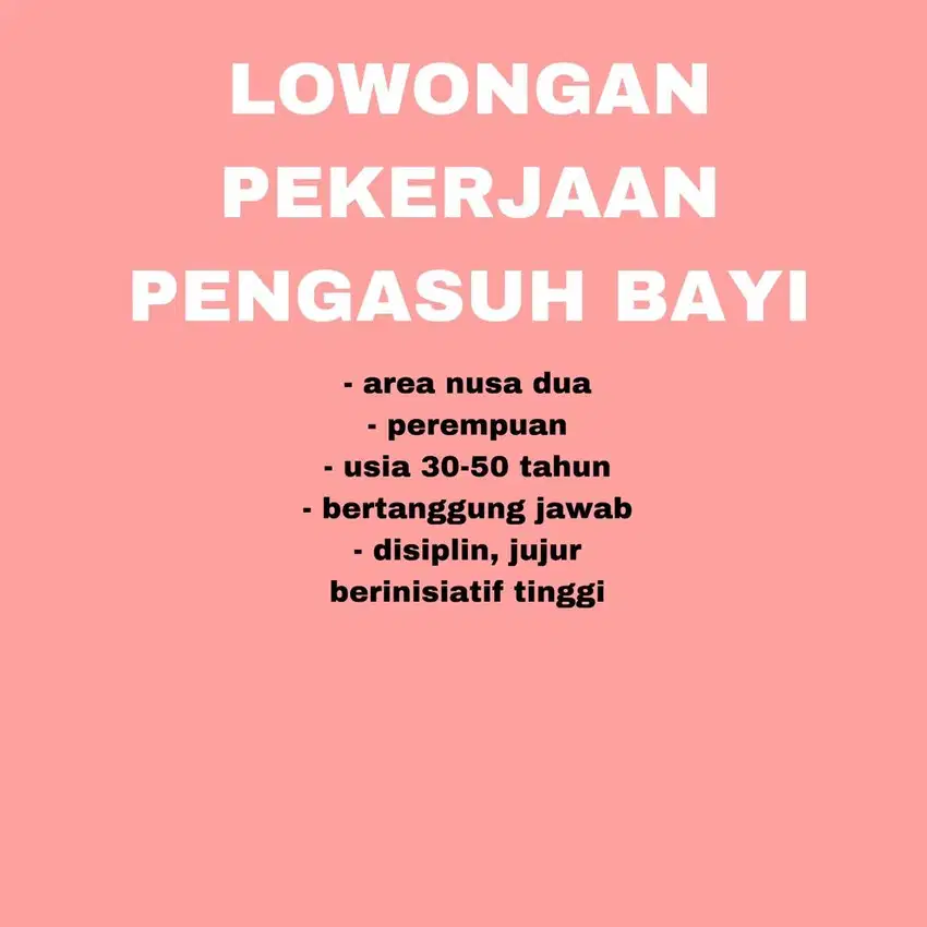 Lowongan Pengasuh Bayi