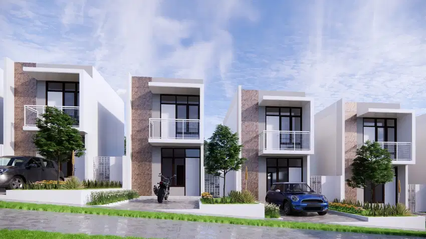 Rumah 2 Lantai Modern Minimalis di Cihanjuang