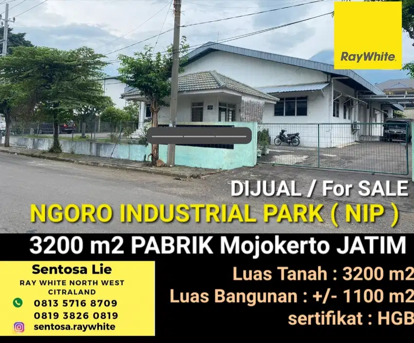 MURAH Dijual 3200 m2 Pabrik Mojokerto di Ngoro Industrial Park  JATIM