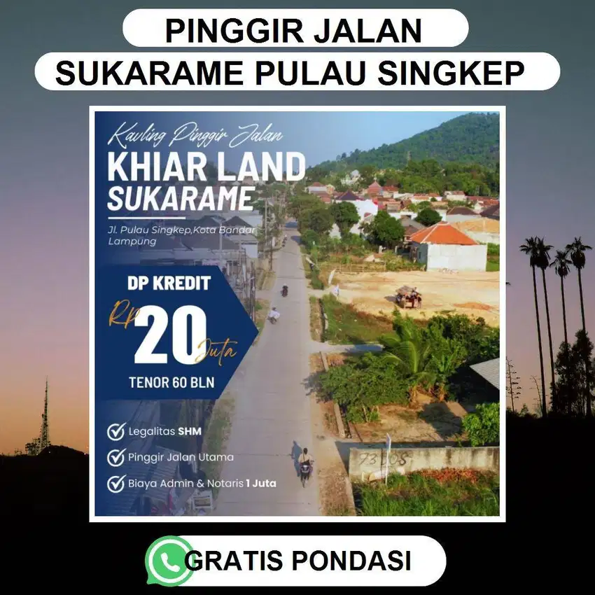 KAVLING PINGGIR JLN SUKARAME PULAU SINGKEP DP MURAH BISA DICICIL