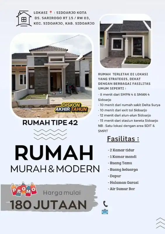 Rumah murah tengah kota