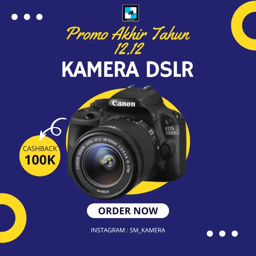 PROMO 12.12! CANON EOS 100D KISS X7 KIT 18-55MM KAMERA DSLR SERI MUDA