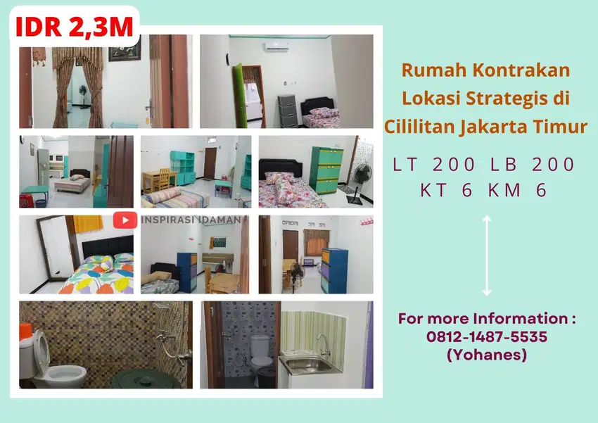 Jual Cepat Rumah Kontrakan Lokasi Strategis di Cililitan Jakarta Timur