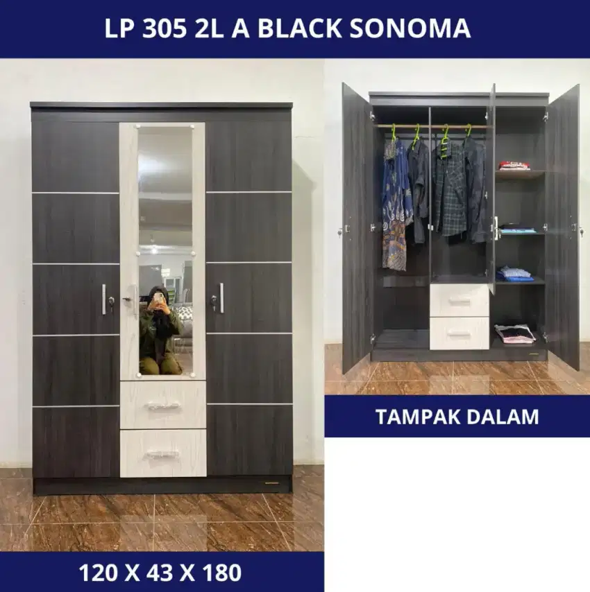 Lemari Pakaian Lemari 3 Pintu LP 305