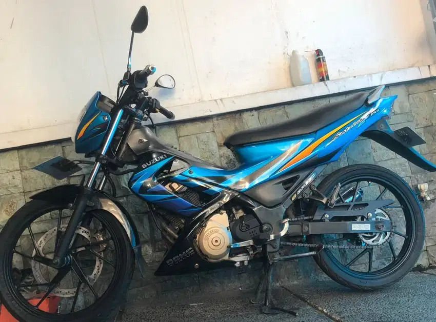 satria fu 2008 biru hitam ori