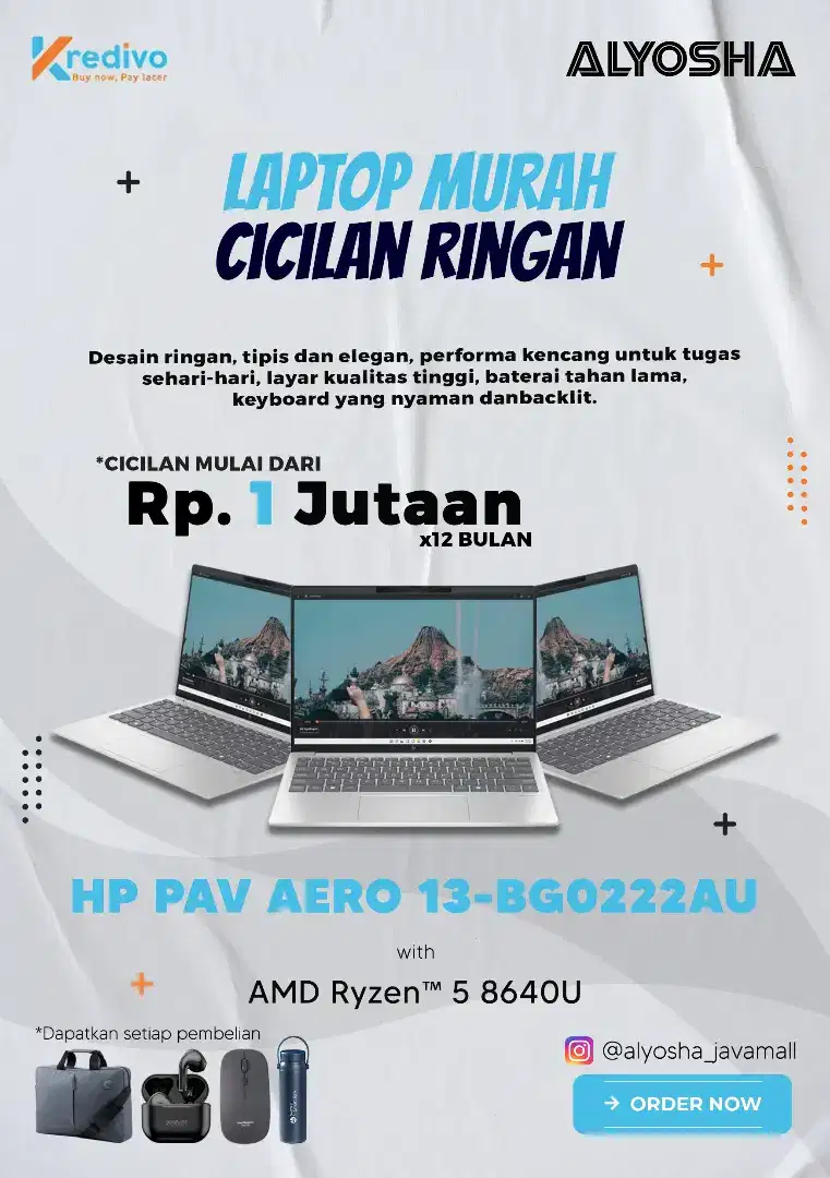 LAPTOP HP PAVILION AERO 13 KREDIT MUDAH