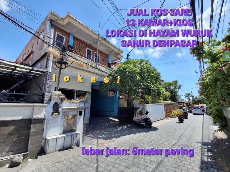 Jual KOS 3are di SANUR 13 kamar dkt kampur warmadewa