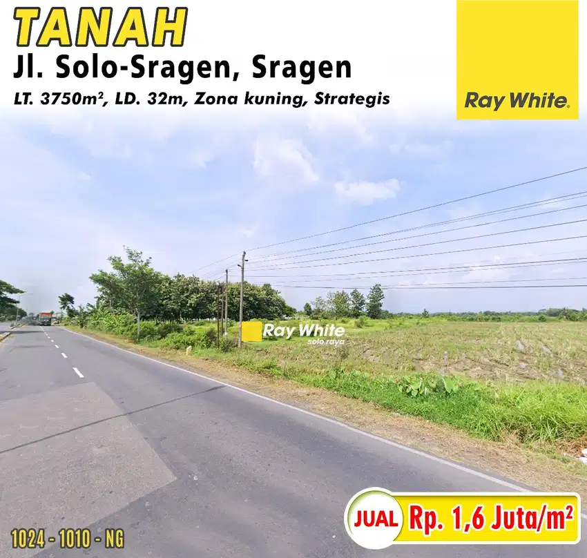 Dijual Tanah Jl. Solo-Sragen, Sragen