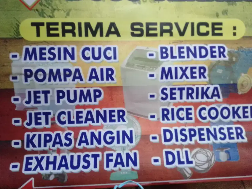 Service kulkas, mesin cuci, pompa air, dll