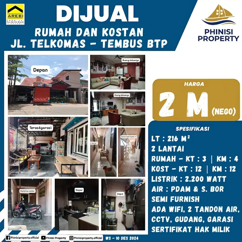 RUMAH KOST DI TELKOM MAS PERINTIS