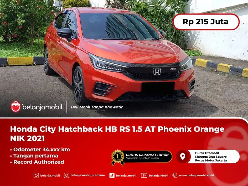 [LOW KM 34.000] Honda City Hatchback HB RS 1.5 AT NIK 2021/2022