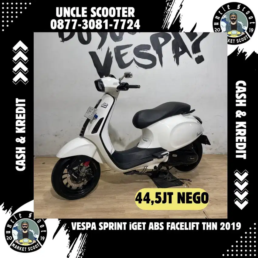 Vespa Sprint IGET ABS FACELIFT 150ie Tahun 2019 PUTIH FAVORITE