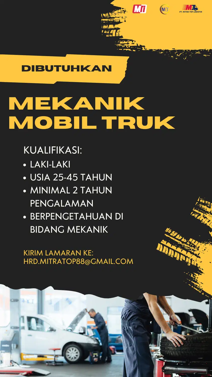 Lowongan Kerja Mekanik Mobil Truk CV. Mitra Top