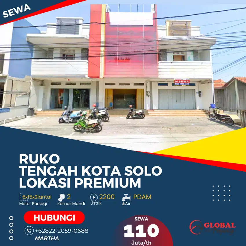 Ruko Tengah Kota Solo Lokasi Premium