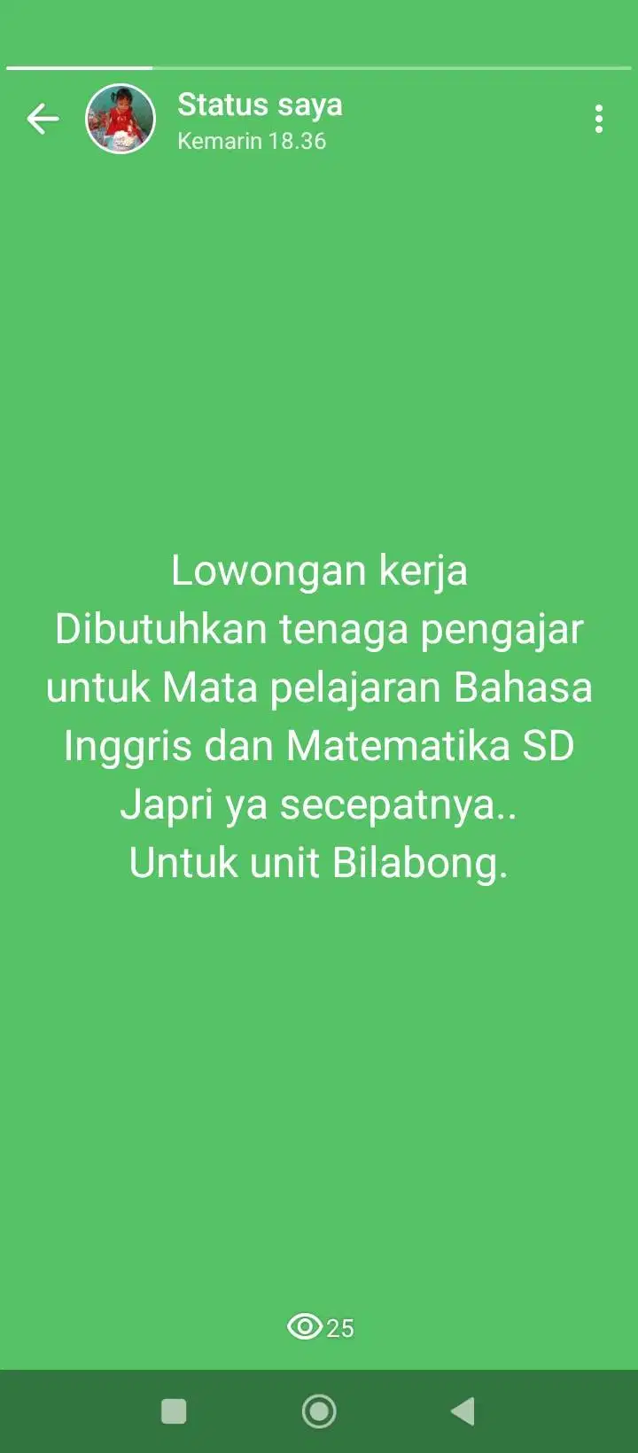 Tenaga Pengajar Mapel SD untuk Bimbel AHE