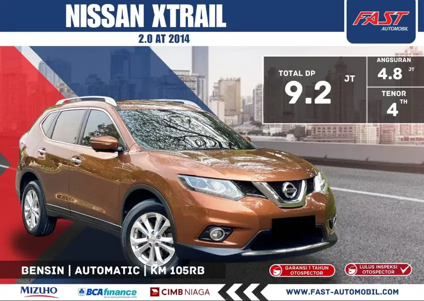 DP 9JT NISSAN XTRAIL 2014 2.0 AT ISTIMEWA & PAJAK PANJANG #F2ST