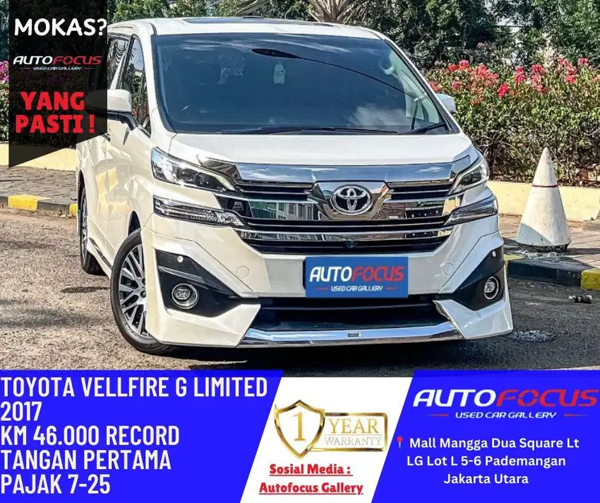 Toyota Vellfire 2.5 G Limited ATPM AT 2017  White On Black