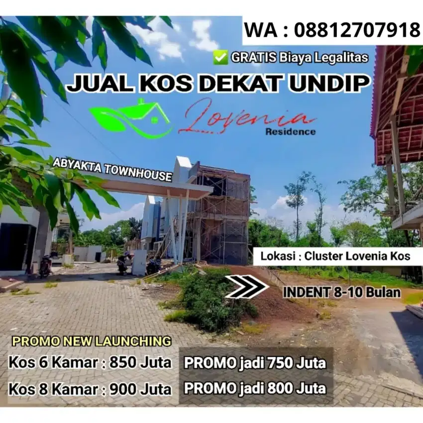 Dijual kost siap bangun 800 JT lokasi Bulusan Selatan Tembalang