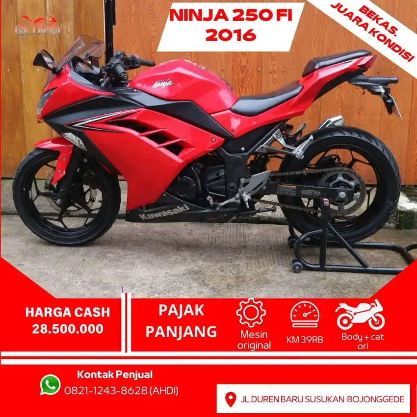 NINJA 250 FI THN 2016 PAJAK PANJANG SIAP PAKE NO KENDALA