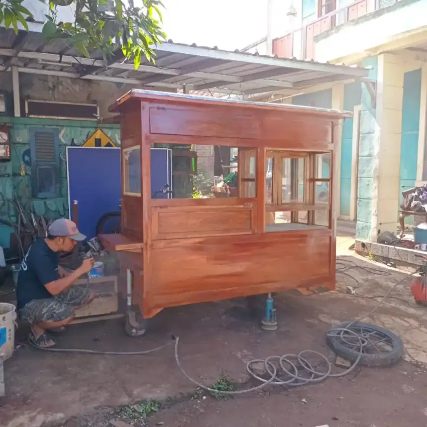 Jual gerobak kayu jati