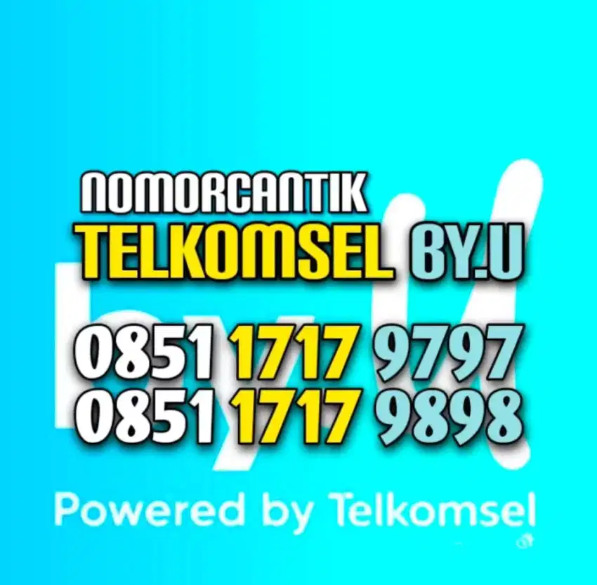 (bisa COD) Nomor CANTIK Kartu TELKOMSEL by.U byU RAPI MANIS 1717 9797